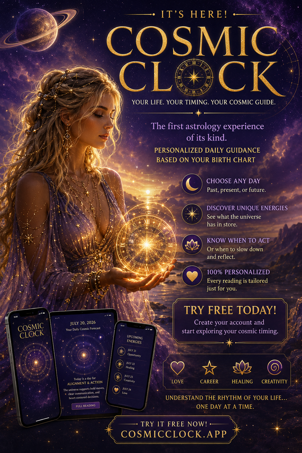 Cosmic Clock – personalized daily astrology guidance app