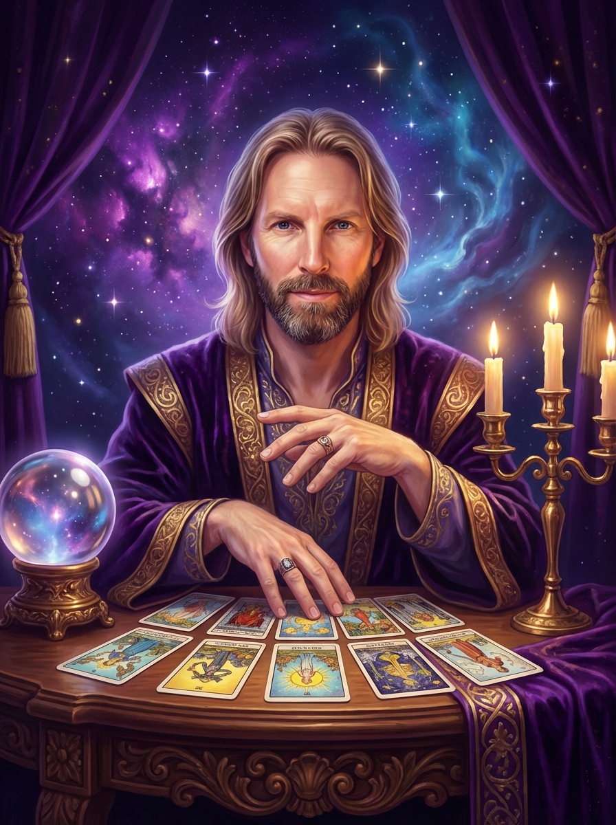 Jason The Astrologer performing a tarot reading